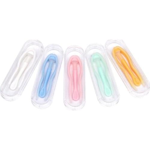 Contact Lens Case Clamp Tweezers Suction Stick Box Extractor Wearing Tools For Cosmetic Contact Lenses Random Color