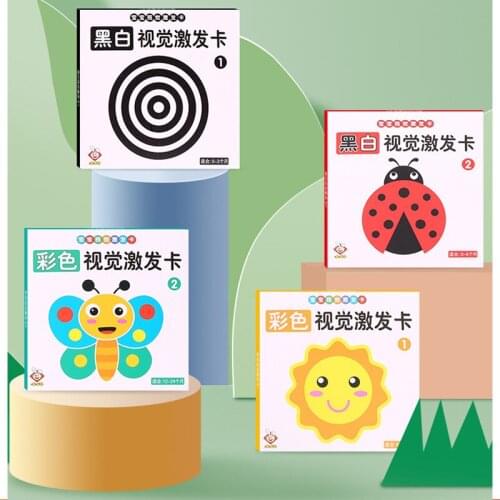 Montessori Baby Visual Stimulation Card Toy Black White Flash Cards High Contrast Visual Stimulation Learning Toys for Children