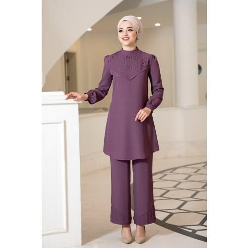 Muslim Dress Women 2 Piece Set Top And Pants Dubai Abaya Ropa Robe Turkey African Islamic Clothing Tunic Outfit Stylish modern