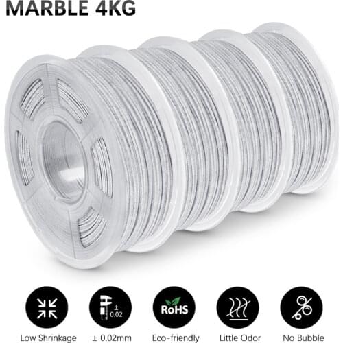 GOHIGH PLA Marble 4 Rolls1.75mm Rock Texture Low Shrinkage Material Non-toxic For All 3D Printer