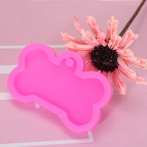New Silicone Bone Shape Mold Dog Cat Tag Keychain Pendant Resin Mold Catoon Bone Shaped DIY Crystal Epoxy Silicone Casting Mould