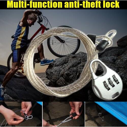 Newly Anti-theft Password Lock Steel Cable Luggage Security Protector Bike Chain Locks Backpack Padlock BN99