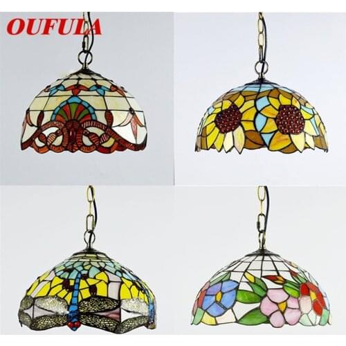 OUFULA Tiffany Pendant Light LED Lamp Modern Creative Fixtures For Home Dining Room Decoration