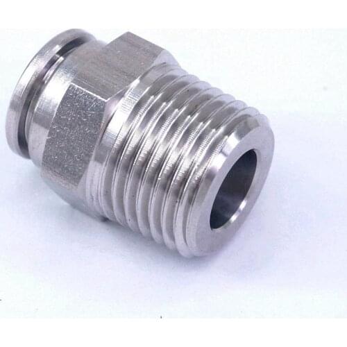 Pneumatic Straight Tube OD 12mm*1/2"BSP 304 Stainless Male Push in Fitting Quick Connector Anticorrosion Antioxidation