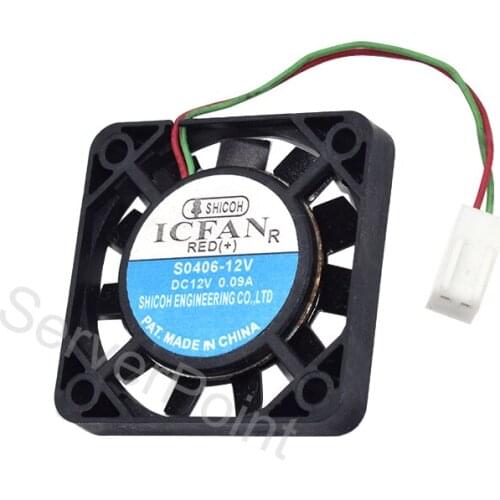 Tested Fully Square Cooler Fan S0406-12V DC12V 0.09A Two Wires 40*40*06MM 4006