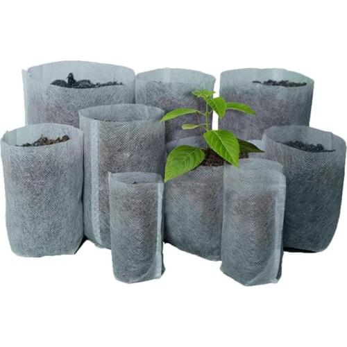 100PCS Degradable Non-woven Nursery Bags Seedling-raising Pots Gardening Supplies