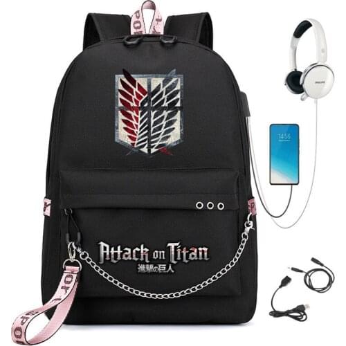 Attack on Titan Backpacks Cute Anime Backpack for Teenager Travel Bags Students Laptop Bag Boys Girls Back To School Fashion Bag