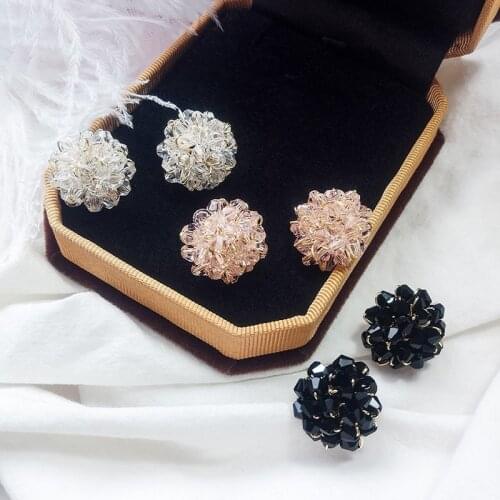 Imitation crystal flower earrings female earrings Long Korean temperament earrings 2019 New Jewelry