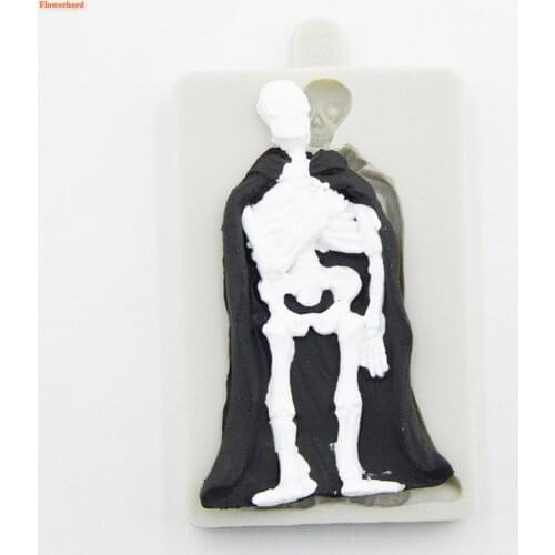 Hallowen Fondant Cake Silicone Mold Easter Skeleton Mold DIY Chocolate Biscuit Mold Cake Decorating Tools
