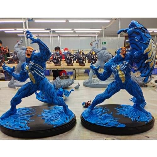 Blue Model 1/4 Size Model Collectible Venom Holding shield Double Heads Resin Statue In Stock