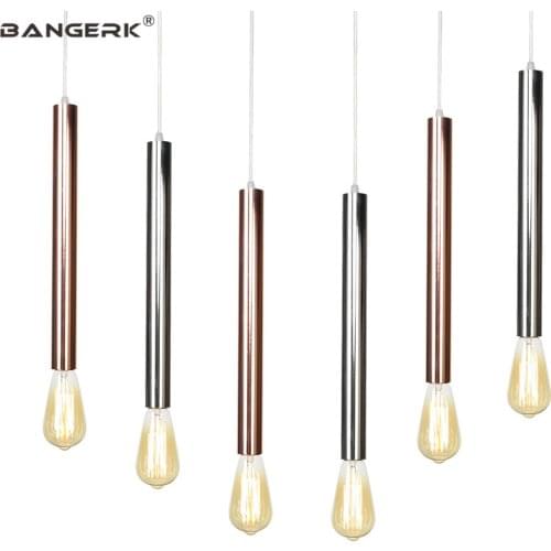 Modern LED Pendant Lamp Loft Decor Iron Straight Hanging Light For Home Dining Room Bar Lighting Fixtures E27 Edison Luminaire