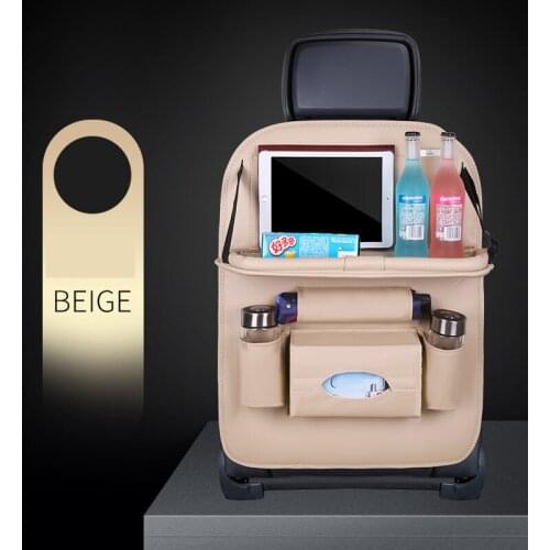 Convenient Car Seat Back Bag Folding Table Organizer Pad Drink Chair Storage Pocket Box Tidying Automobile Accessories storage