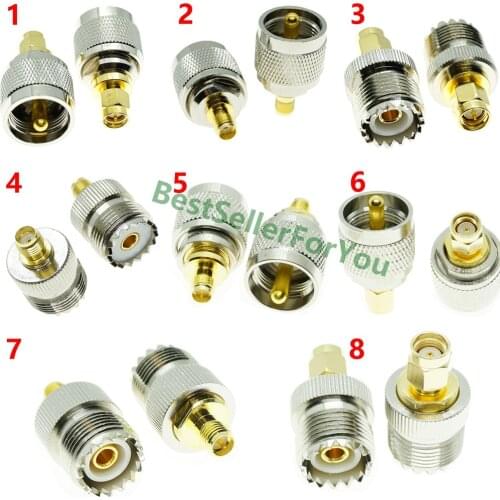 UHF PL259 Male SO239 Female To SMA RPSMA Male Female RF Connector Adapter Converter Kit