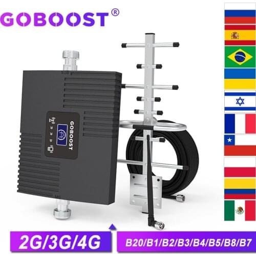 GOBOOST LTE 4G 1800 MHz Cell Phone Signal Booster Kit 4G B3 Mobile Phone Cellular Amplifer Repeater Free Shipping RU Warehouse