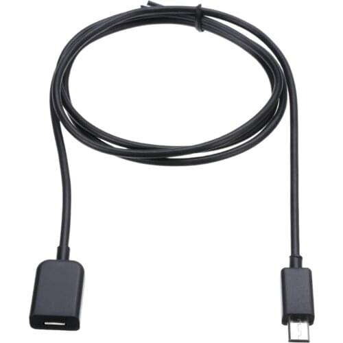 High Quality New Hot 1M Micro USB 2.0 Type A Male To Female Extension Charging Data Cable Black Extender Charger Cable Adapter