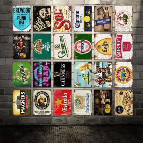 [ WellCraft ] Leffe Guineess Beer Tin Signs Posters Retro Wall Plaque Custom Pub Decor WX-9