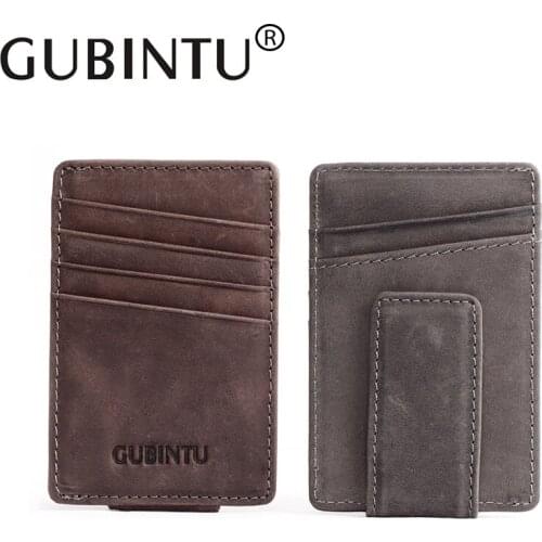 Factory Custom Gubintu Leather US Dollar Clip First Layer Scrub Gold Clip Foreign Trade Wallet Wholesale Coin Bag