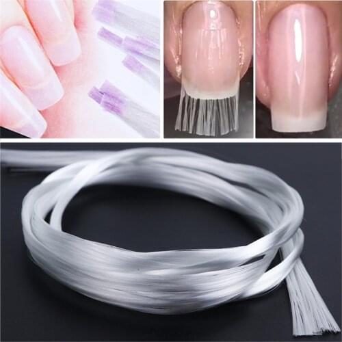 1.5m Nail Art Fiberglass for UV Gel DIY Nails White Acrylic Nail Extension Tips With Scraper DIY Nail Spa Tool