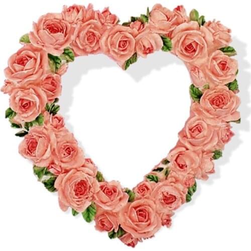 3d Heart Rose Shaped Fondant Mold Embossed Love Garland Mould for Wedding Valent 87HA