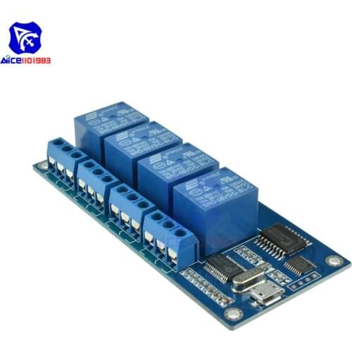 Micro USB Relay Module 5V 4 Channel Relay Module Relay Control with Indicator USB Interface