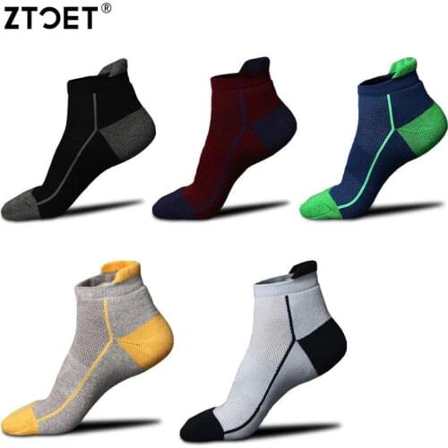 ZTOET Brand Men Socks Cotton Casual Striped Terry Mens Fashion Outdoor Hiking Sox High Quality 5Pairs