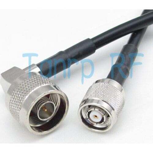 Free Shipping! 3feet RG58 extension cable 100CM RP TNC male to N male right angle RF connector Pigtail coaxial jumper cable