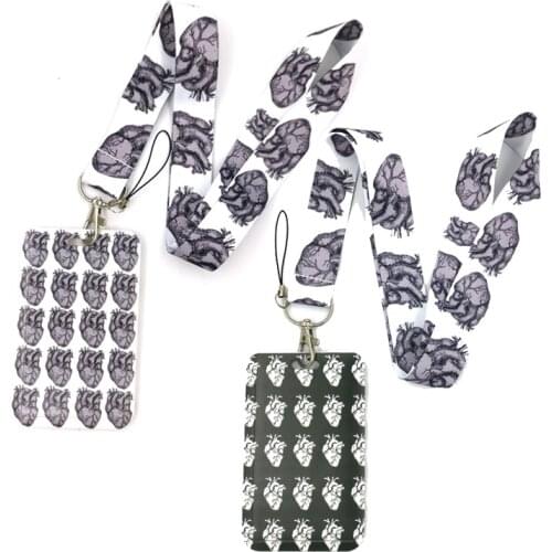 Heart Key lanyard Car KeyChain ID Card Pass Gym Mobile Phone Badge Kids Key Ring Holder Jewelry Decorations