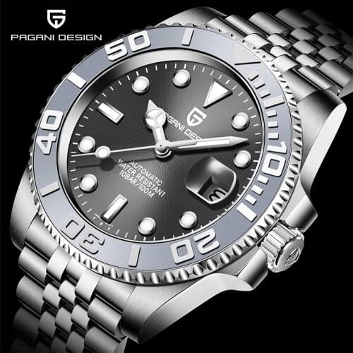 PAGANI DESIGN 40mm Men Watch Stainless Steel Mechanical Watches Top Brand Waterproof Automatic Watch for Men Relogio masculino