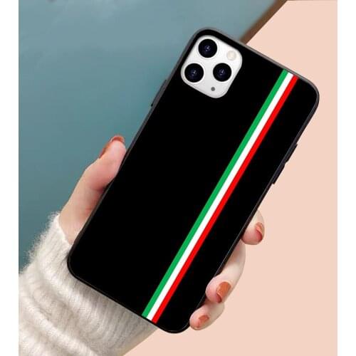 Minimalist Italian Flag Design soft TPU border phone case for iphone 11PRO MAX 11 X XS XR XSMAX 6 plus 7 7plus 8 8plus cover