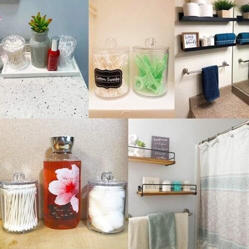 MLGB Holder Cotton Ball Holder Clear Makeup Organizer Apothecary Jars with Lids for Bathroom Organizers and Storage