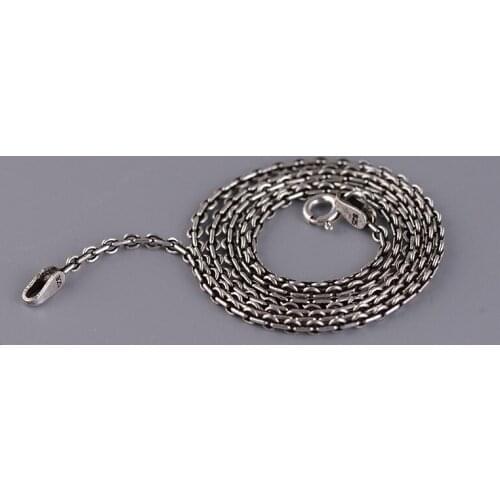 Intime S925 Silver Necklace Jewelry Female Models Pendant Necklace Retro Style Antique Accessories