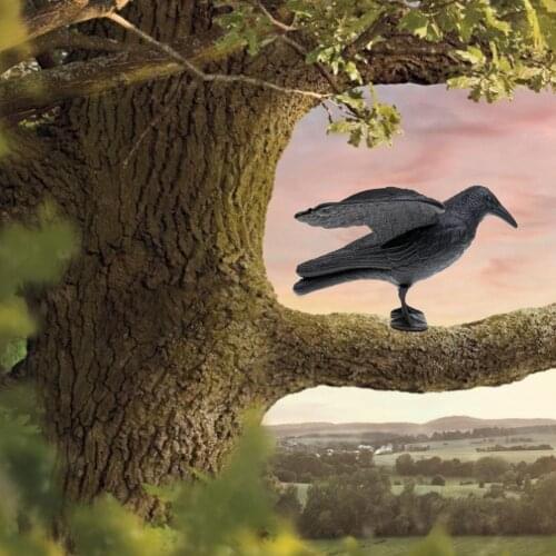 Artificial Crow Raven Bird Models With Wings Decorates To Scare Birds Tool Lifelike For Halloween Garden Tree 39 X 45 X 21 Cm