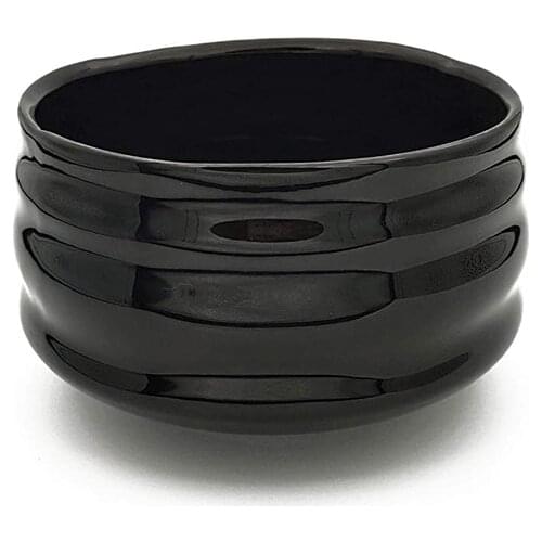 Retro Handmade Ceramic Glossy Black Matcha Bowl Green Tea Chawan for Japanese Whisking Ceremony Shiny Glazed