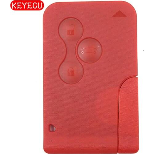 Keyecu Red Remote Car Key Fob 3 Button 433MHz PCF7947 for Renault 2003-2008 Megane Scenic ,2006-2012 Clio