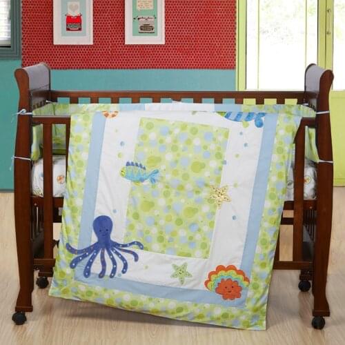 7PCS embroidery crib baby bedding set baby pillow cot baby quilt crib bumper sabanas cuna,include(bumper+duvet+sheet+pillow)