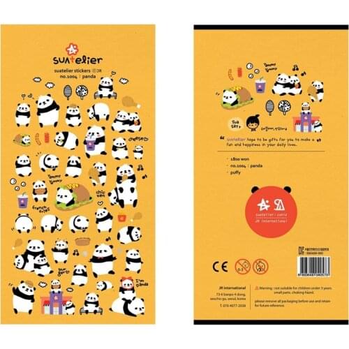 Korea Brand Suatelier China Panda Design Scrapbooking 3D Foam Puffy Sticker For DIY Stationery Diary Mobile Cups Decoration