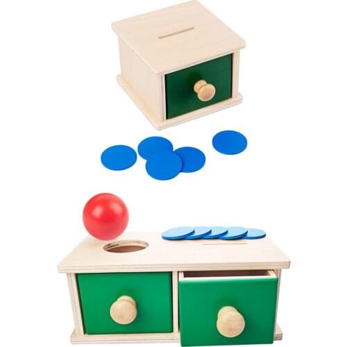 Infant Coin Box Educational Wooden Montessori Toddler Materials for Gifts Baby Children