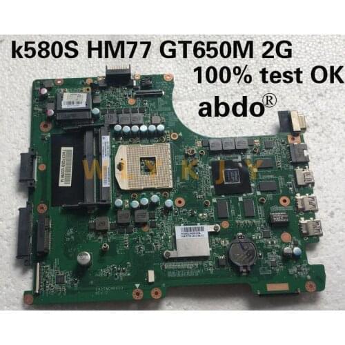 For Shenzhou k580s da0twcmb8d0 laptop motherboard gt650m 2G HM77 support I3 I5 I7 100% Test OK