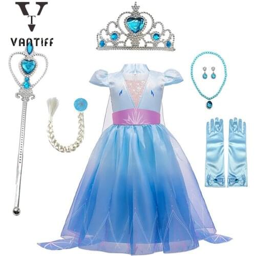 Fancy Costume Girl Fall Dress Halloween Birthday Party Children Clothes Summer Fairy Skirt With Cloak Blue Princess Dresses