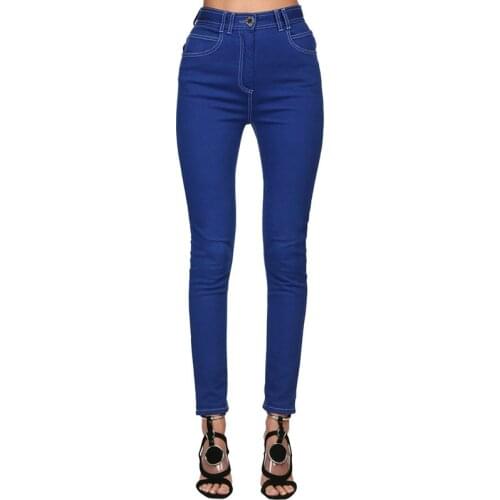 2020 New Blue Slim Jeans Pants Women Casual High Waist Summer Autumn Pant Stretch Cotton Denim Pencil Pants Trousers for Woman