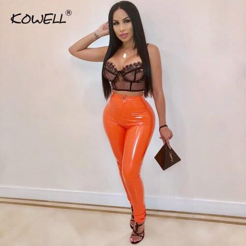 New High Waist PU Leather Sexy Pants Women Fashion Button Skinny Thicker Winter Women Pants Solid Casual Trousers Women 2018