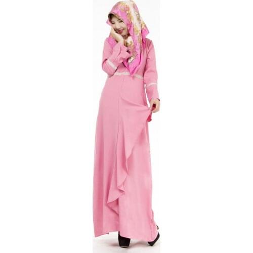 Autumn Muslim Womens Arab Robe Malay Clothing Large Size Dress Jilbab Hijab Dress