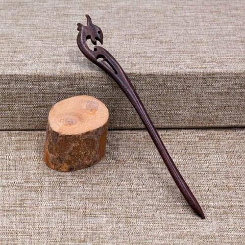 Classic Wooden Black Sandalwood Hairpin Nation Hair Sticks Ancient Style Simple Disc Hair Woman Gift Hair Accessories DL