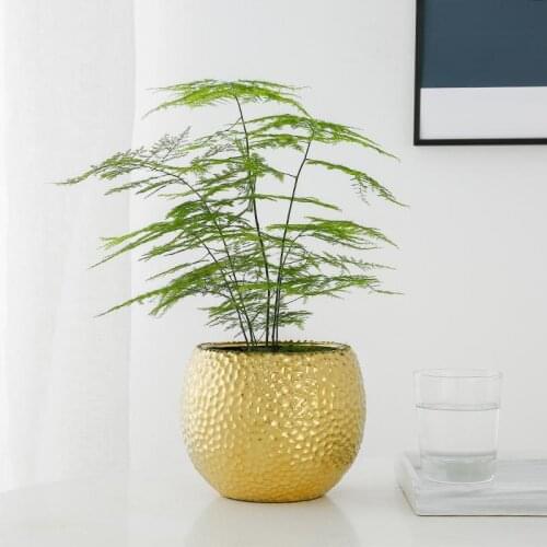 Nordic style simple electroplated golden vase plants ceramic flower vases for decoration vase gold plant vase