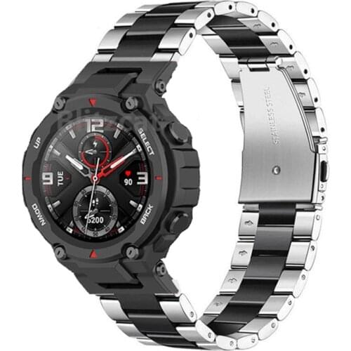 Luxurious Band For Amazfit T Rex Pro Smart Watch Strap Metal Stainless Steel Bracelet For Xiaomi Huami Amazfit T Rex