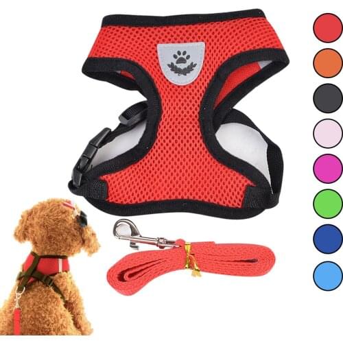 Dog Harness Vest Pet Mesh Chest Strap Harness For For Small Dogs Cat Pet Training Supplies Adjustable Outdoor Walking Lead Leash