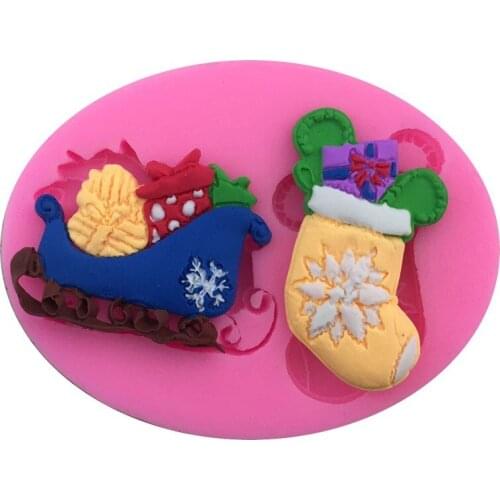 DIY Epoxy Resin Socks Silicone Mold Kitchen Cake Baking Decoration Chocolate Mold Plaster Crafts Christmas Socks Silicone Mold