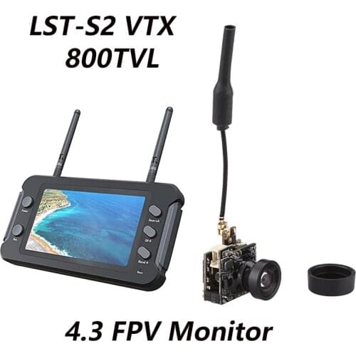 SoloGood 5.8G 4.3 Inch FPV Monitor with DVR 40CH LCD Display 16:9 NTSC/PAL Video Record with LST-S2 5.8GB 800TVL AIO Camera