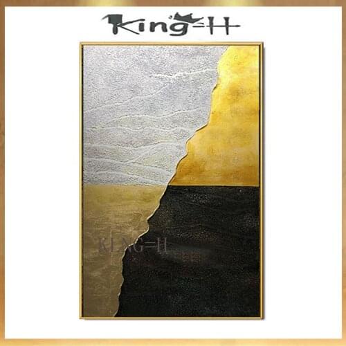 Modern Nordic gold acrylic wall painting Pure handmade oil painting on canvas wall art picture for living room bedroom Entrance