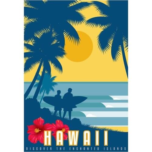 400X300MM contemporary-retro-hawaiian-posters-and-amazing-ideas-of-hawaii jumbo fridge magnet SFM-0245 Better Jumbo Magnets